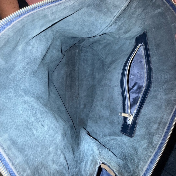MCM Navy Blue Leather Tote - Picture 5 of 9